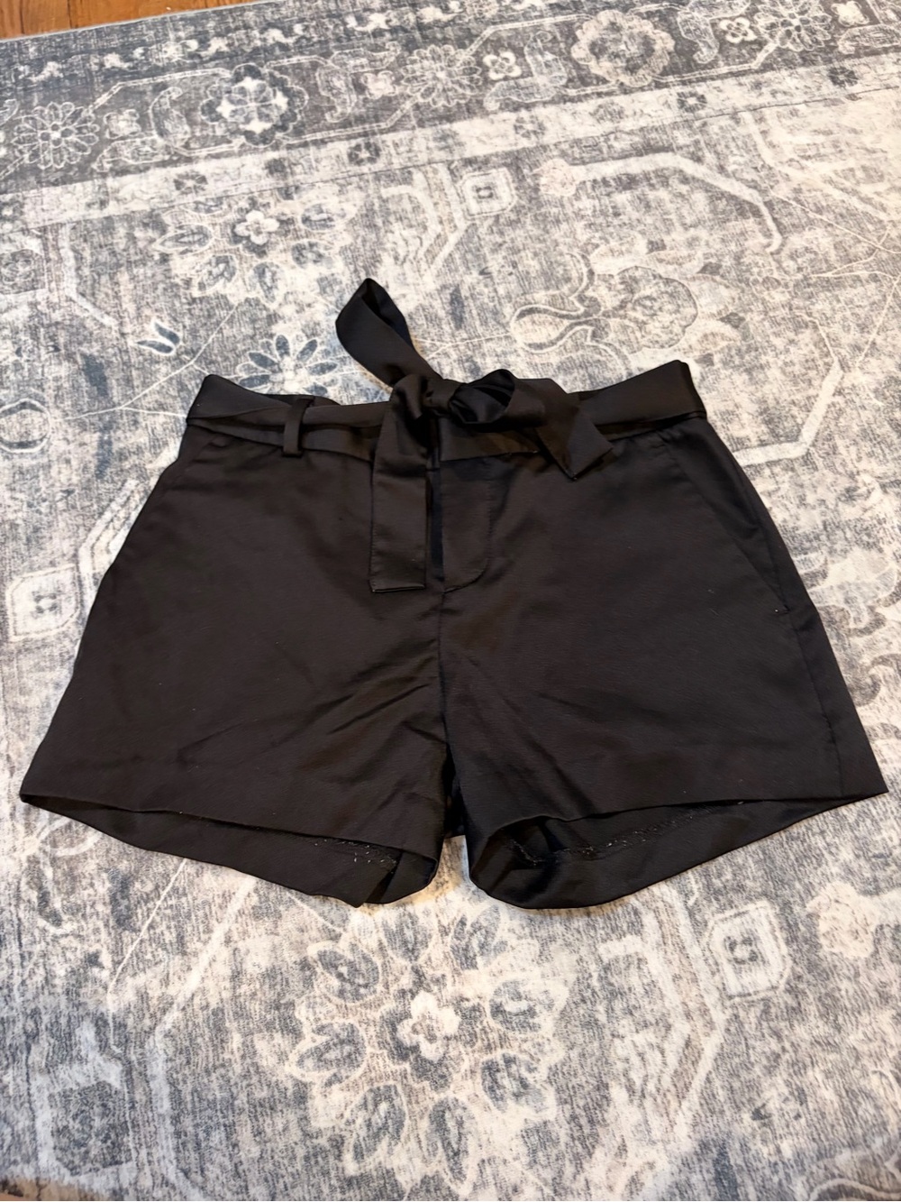 Banana Republic Black High-Waist Belted Shorts